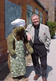 Jacques Pepin & Keeping Room Mascot....Chef Bearnaise